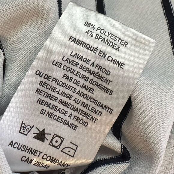 FootJoy White with Dark Midnight Striped Golf Polo in Size Medium - Picture 3 of 7